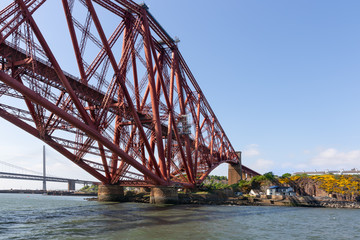 Forth Bridge over Firth of Forth near Queensferry in Scotland