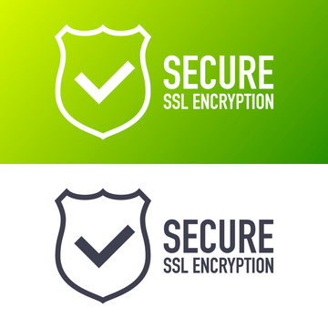 Secure connection icon vector illustration isolated on white background, flat style secured ssl shield symbols. Vector illustration.