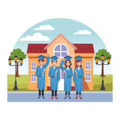 graduate group of people