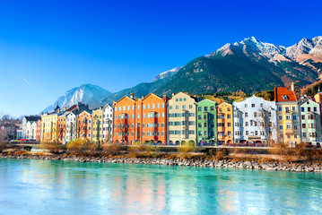Innsbruck cityscape, Austria - obrazy, fototapety, plakaty