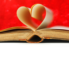 Heart shaped book pages