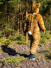Hunting the Human Easter Bunny at the forest