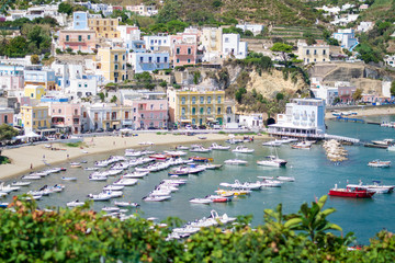 Ponza harbour with boats