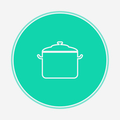 Boiling pot vector icon sign symbol