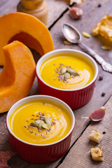 delicious and healthy pumpkin soup cream