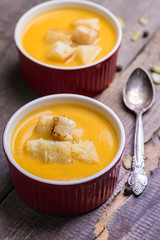 delicious and healthy pumpkin soup cream