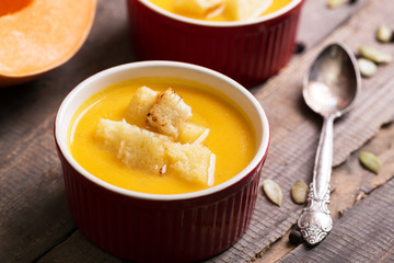 delicious and healthy pumpkin soup cream