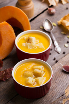 delicious and healthy pumpkin soup cream