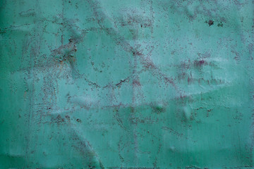 Old scratched painted metal sheets