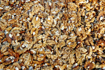 background of Walnuts. Natural Walnut.