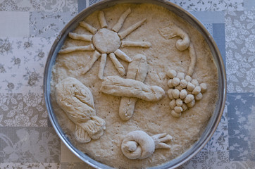 Homemade whole grain bread on a table