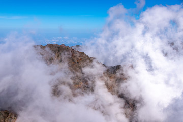 Above the clouds at Roque de los Muchachos, highest point of La Palma, Canary Islands, Spain