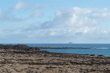 Fototapeta na wymiar Sea and volcanic coast, Lanzarote Island, Spain