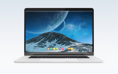 Isolated modern laptop mockup 3d rendering