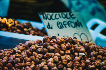 hazelnuts in the market