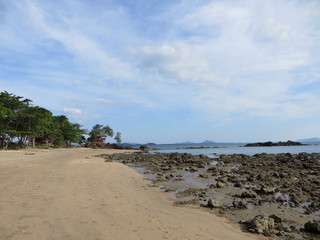 low tide on a tropical beach