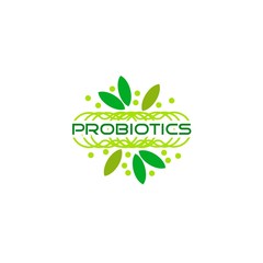 Probiotics logo. Bacteria logo. Concept of healthy nutrition ingredient for therapeutic purposes. Simple flat style trend modern logotype graphic design isolated