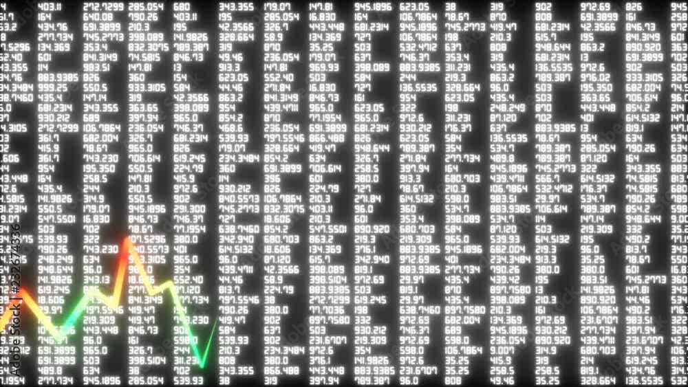 Poster the graph grows against the background of data columns.