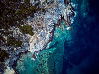 Beautiful rocky coastline aerial view