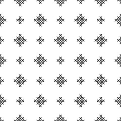 Cross stitch, seamless decorative pattern. Embroidery and knitting. Abstract geometric background. Ethnic ornaments.