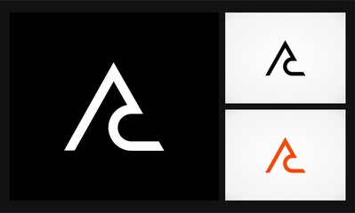 letter AC monogram triangle logo