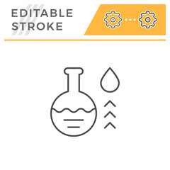 Chemical flask line icon
