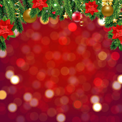 Red Background With Bokeh And Border