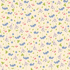 Mix autumn berry seamless pattern background