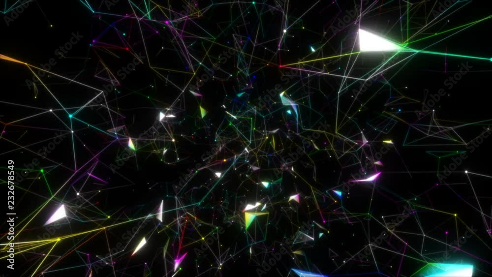 Poster holographic garlands.3d rendered abstract plexus shapes. connection and web concept. digital, commun