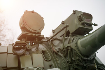 Old russian medium tank T-55MB, second world war memory