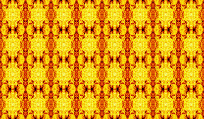 Abstract geometric seamless pattern in yellow-red tones_