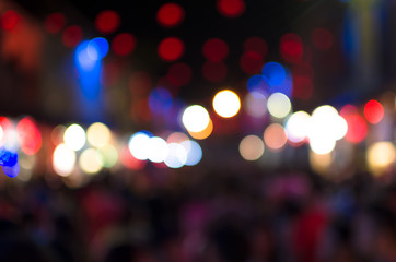 City, street, night defocused, light & blur bokeh. Colorful & dark background.