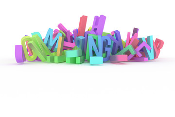 Fototapeta premium Alphabet, letter of ABC. Good for web page, wallpaper, graphic design, catalog, texture or background. Learn, style, colorful & communication.