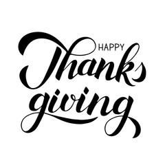 Thanksgiving  day vector illustration. Happy Thanks giving hand written with brush. Calligraphy lettering isolated on white.