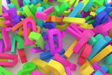 Fototapeta premium Decorative, illustrations CGI typography, alphabet, letter of ABC. Good for design texture, background. Backdrop, kindergarten, bunch & artwork.