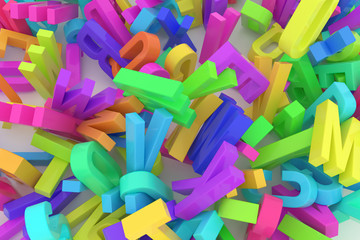 Fototapeta premium Alphabet, letter of ABC. Good for web page, wallpaper, graphic design, catalog, texture or background. 3d, word, digital & artwork.