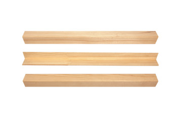 Wood rectangle pieces isolate on white