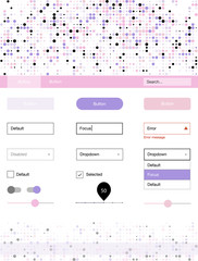 Light Purple, Pink vector ui ux kit with circles.