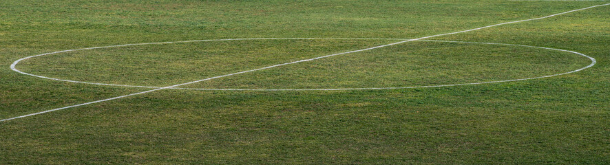 Obraz premium Marking in the center of a football field at the stadium in Russia