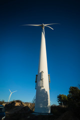 Wind Turbines on a mountain in Catalonia Spain