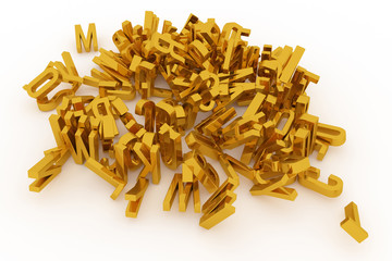 Decorative, illustrations CGI typography, alphabet, letter of ABC. Good for design texture, background. Education, pattern, caption & artwork.