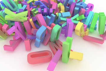 Naklejka premium Alphabet, letter of ABC. Good for web page, wallpaper, graphic design, catalog, texture or background. Creativity, digital, business & kindergarten.