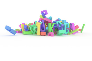 Background abstract CGI typography, letter of ABC, alphabet good for design. Web, education, digital & style.