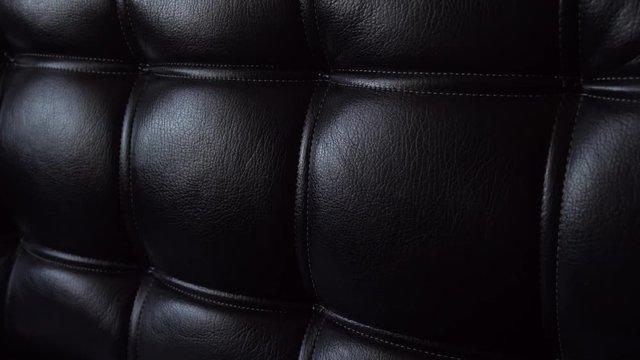 Texture of beautiful black leather sofa