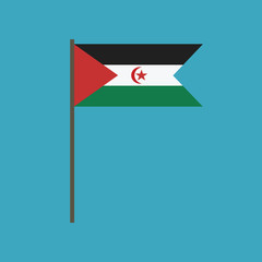 Western Sahara flag icon in flat design