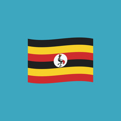 Uganda flag icon in flat design