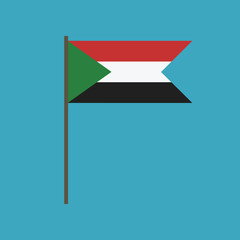 Sudan flag icon in flat design