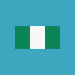 Obraz premium Nigeria flag icon in flat design