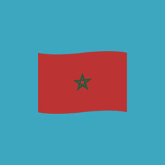 Morocco flag icon in flat design