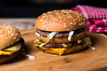 Delicious hamburger food